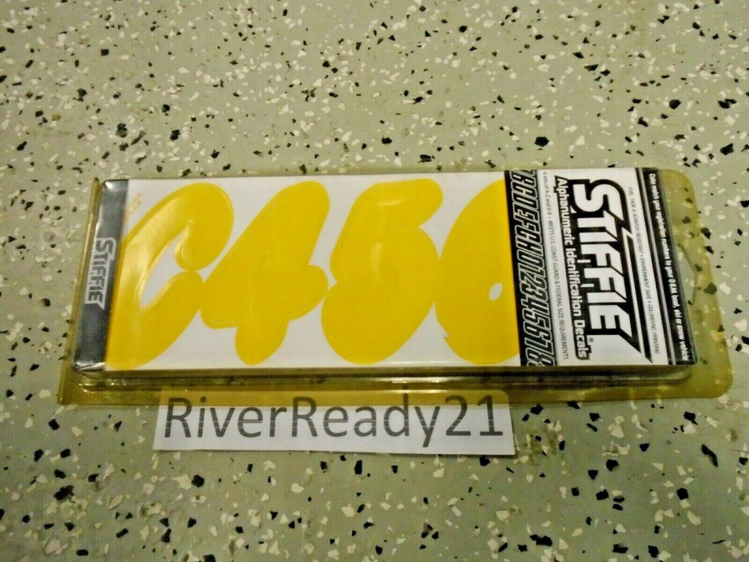 3″ Id numbers cf numbers boat pwc jetski hull vessel watercraft Solid